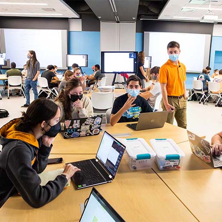 Students in a ZEC classroom